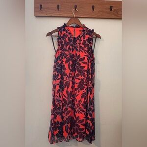Tommy Hilfiger Red & Navy Floral Sleeveless Shift Dress size 4 NWT